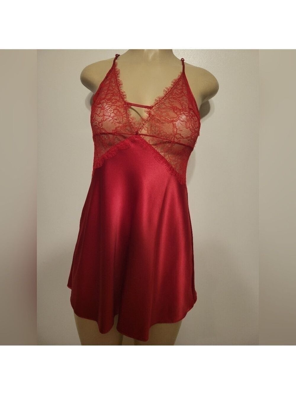 Victoria Secret Babydoll Slip Teddy Red Size Medium Valentines Day Sexy